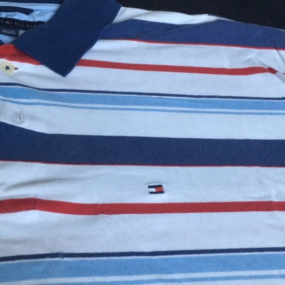 Tommy Hilfiger Blue and Red Striped Polo - Picture 4 of 8